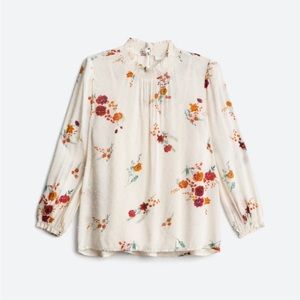 LUQ Cebria Mockneck Swiss Dot Knot Top xl